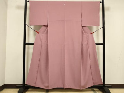 平和屋着物■上質な色無地　長春色　正絹　逸品　DABJ9291ya