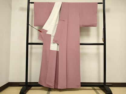 平和屋着物■上質な色無地　長春色　正絹　逸品　DABJ9291ya