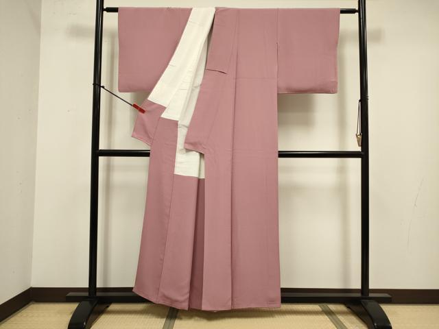 平和屋着物■上質な色無地　長春色　正絹　逸品　DABJ9291ya