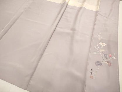 平和屋着物■訪問着　作家物　枝花文　正絹　逸品　DABJ9300ya