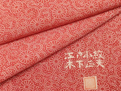 平和屋着物■訪問着　江戸小紋　木下正夫　道長花文　菊唐草　正絹　逸品　DABJ9301ya