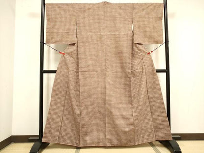 平和屋着物■上質な小紋　紬地　小花尽くし　正絹　逸品　DABJ9306ya