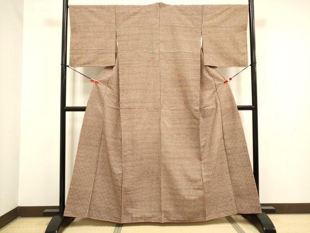 平和屋着物■上質な小紋　紬地　小花尽くし　正絹　逸品　DABJ9306ya