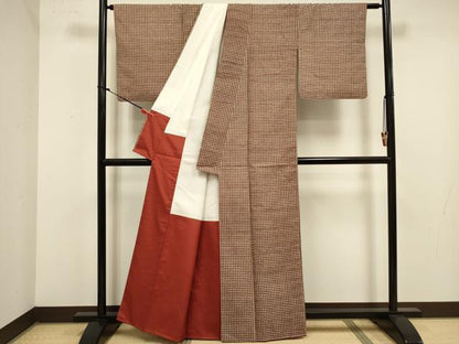 平和屋着物■上質な小紋　紬地　小花尽くし　正絹　逸品　DABJ9306ya