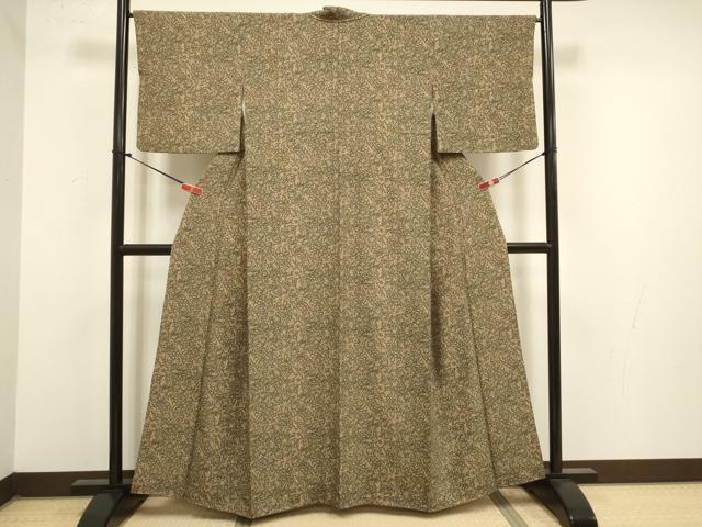 平和屋着物■上質な小紋　更紗花文　正絹　逸品　DABJ9307ya