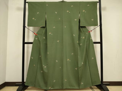 平和屋着物■上質な小紋　草花文　正絹　逸品　DABJ9310ya