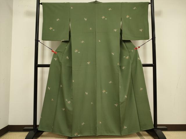 平和屋着物■上質な小紋　草花文　正絹　逸品　DABJ9310ya