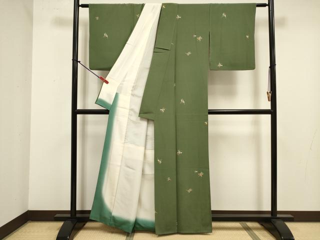 平和屋着物■上質な小紋　草花文　正絹　逸品　DABJ9310ya