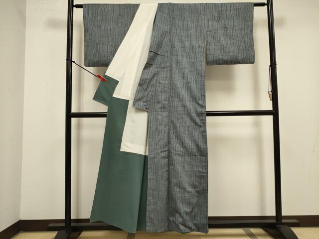 平和屋着物■上質な紬　変わり縞　正絹　逸品　DABJ9312ya