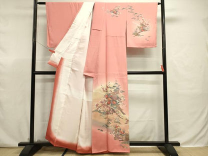 平和屋着物■訪問着　几帳花文　御所解　暈し染め　金銀彩　正絹　逸品　DABJ9320ya