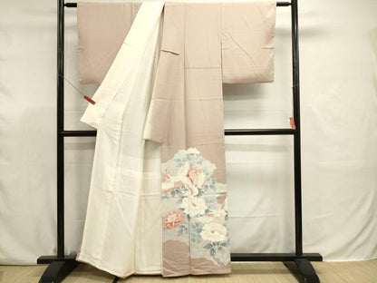 平和屋着物■豪華色留袖　飛鶴花文　牡丹　正絹　逸品　DABJ9321ya