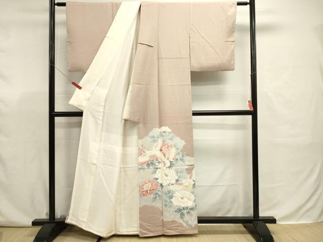 平和屋着物■豪華色留袖　飛鶴花文　牡丹　正絹　逸品　DABJ9321ya