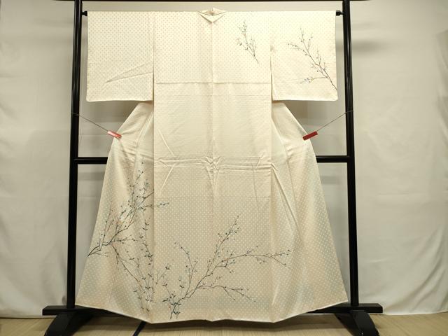平和屋着物■訪問着　刺繍　枝花文　正絹　逸品　DABJ9327ya