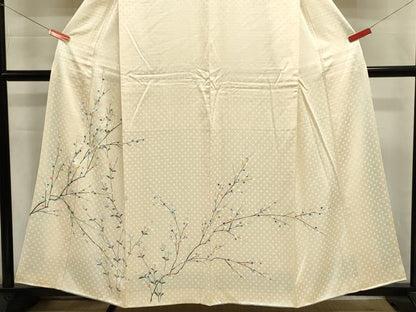 平和屋着物■訪問着　刺繍　枝花文　正絹　逸品　DABJ9327ya