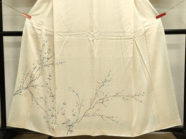 平和屋着物■訪問着　刺繍　枝花文　正絹　逸品　DABJ9327ya