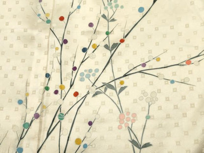平和屋着物■訪問着　刺繍　枝花文　正絹　逸品　DABJ9327ya