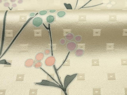 平和屋着物■訪問着　刺繍　枝花文　正絹　逸品　DABJ9327ya