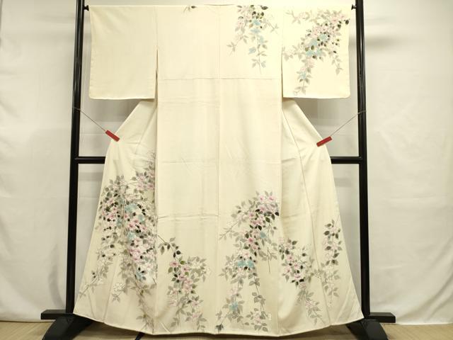 平和屋着物■訪問着　手描き　枝花文　正絹　逸品　DABJ9331ya