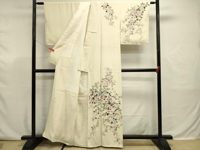 平和屋着物■訪問着　手描き　枝花文　正絹　逸品　DABJ9331ya