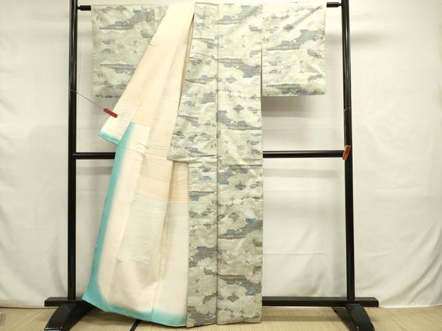 平和屋着物■本場白大島紬　7マルキ　総絣　風景文　正絹　逸品　DABJ9333ya