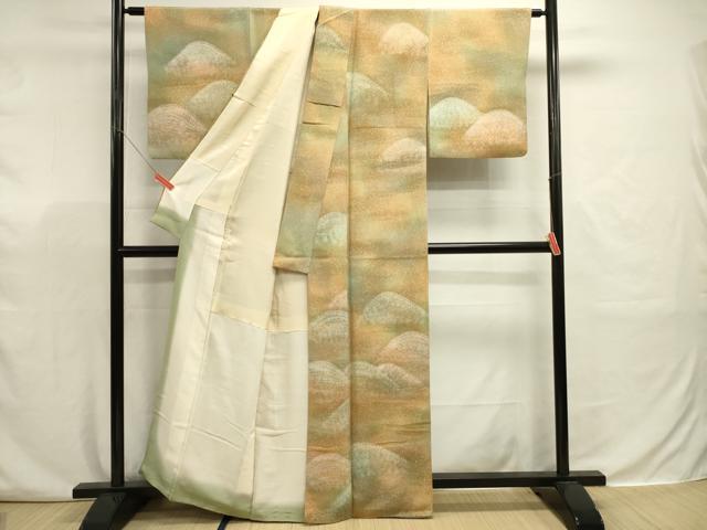 平和屋着物■上質な小紋　重ね山文　暈し染め　正絹　逸品　DABJ9337ya