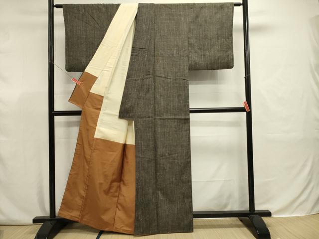 平和屋着物■上質な紬　間道　正絹　逸品　DABJ9338ya