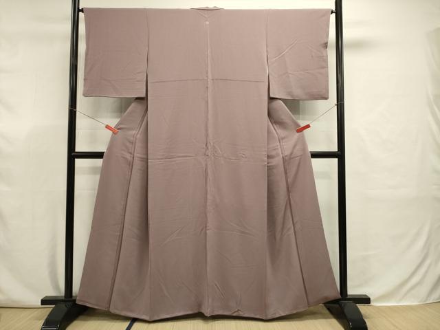 平和屋着物■上質な色無地　胡桃染色　正絹　逸品　DABJ9339ya