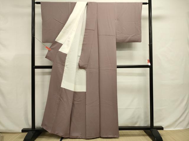 平和屋着物■上質な色無地　胡桃染色　正絹　逸品　DABJ9339ya
