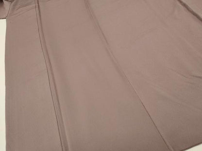 平和屋着物■上質な色無地　胡桃染色　正絹　逸品　DABJ9339ya