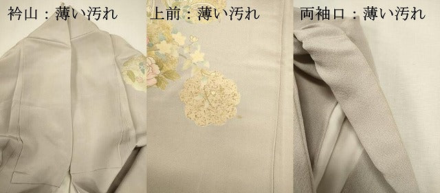 平和屋着物■訪問着　草花文　金彩　正絹　逸品　DABJ9340ya