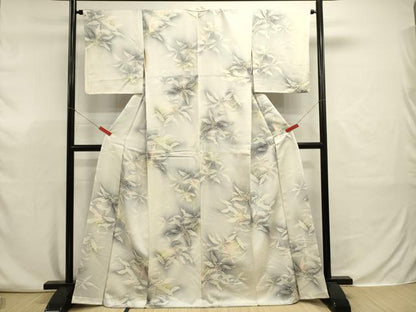 平和屋着物■上質な小紋　草花文　暈し染め　正絹　逸品　DABJ9342ya