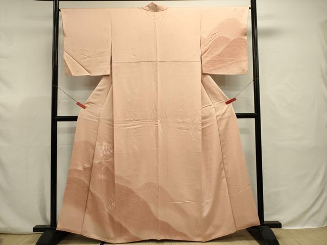 平和屋着物■訪問着　総刺繍　檜扇花文　暈し染め　正絹　逸品　DABJ9344ya