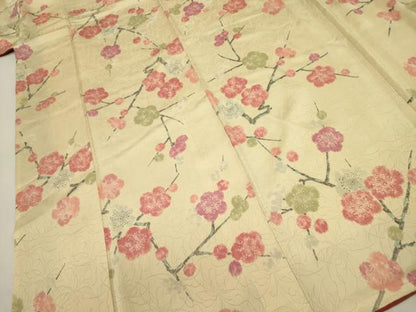 平和屋着物■上質な小紋　手描き　枝梅文　正絹　逸品　DABJ9354ya