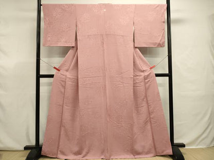 平和屋着物■上質な色無地　草花地紋　石竹色　やまと誂製　正絹　逸品　DABJ9356ya