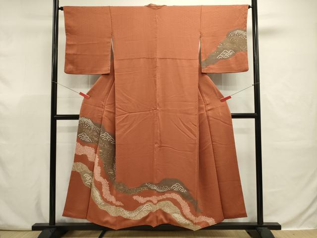 平和屋着物■訪問着　絞り　刺繍　道長花文　金彩　正絹　逸品　DABJ9360ya