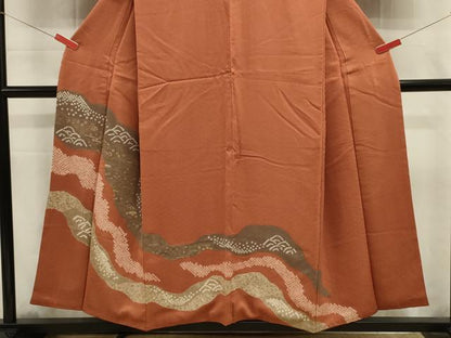 平和屋着物■訪問着　絞り　刺繍　道長花文　金彩　正絹　逸品　DABJ9360ya