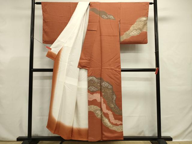 平和屋着物■訪問着　絞り　刺繍　道長花文　金彩　正絹　逸品　DABJ9360ya