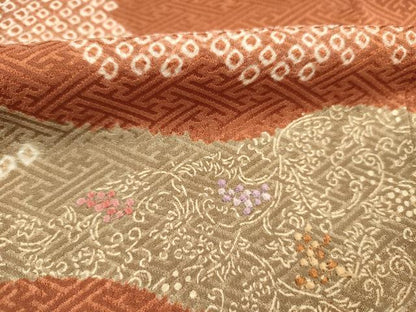平和屋着物■訪問着　絞り　刺繍　道長花文　金彩　正絹　逸品　DABJ9360ya