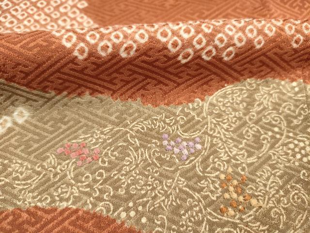 平和屋着物■訪問着　絞り　刺繍　道長花文　金彩　正絹　逸品　DABJ9360ya