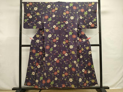 平和屋着物■上質な小紋　花唐草文　正絹　逸品　DABJ9361ya