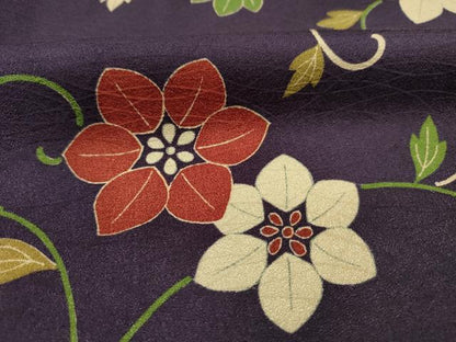 平和屋着物■上質な小紋　花唐草文　正絹　逸品　DABJ9361ya