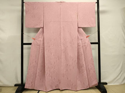 平和屋着物■上質な色無地　樹林地紋　撫子色　正絹　逸品　DABJ9371ya