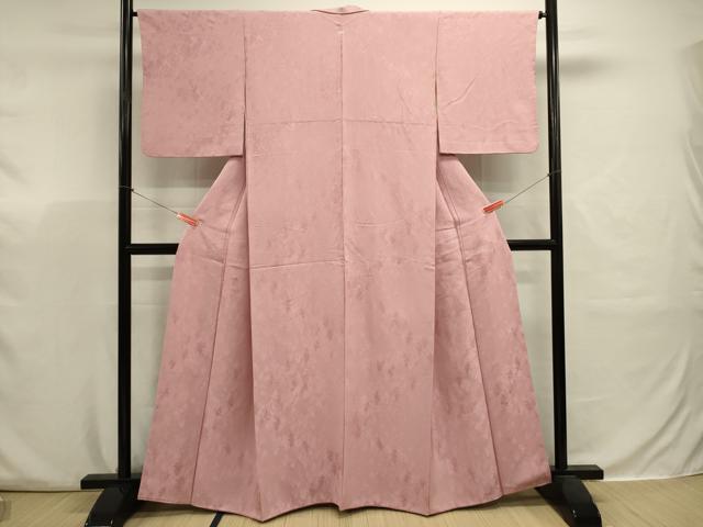平和屋着物■上質な色無地　樹林地紋　撫子色　正絹　逸品　DABJ9371ya