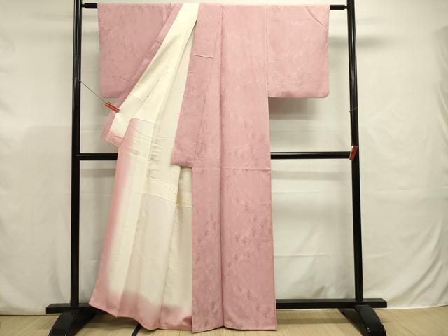 平和屋着物■上質な色無地　樹林地紋　撫子色　正絹　逸品　DABJ9371ya