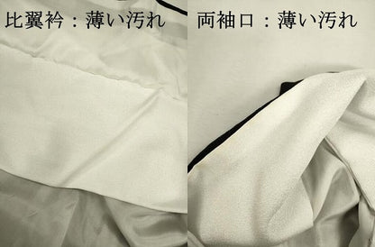 平和屋着物■豪華黒留袖　作家物　檜扇飛鶴花松文　金彩　正絹　逸品　DABJ9373ya