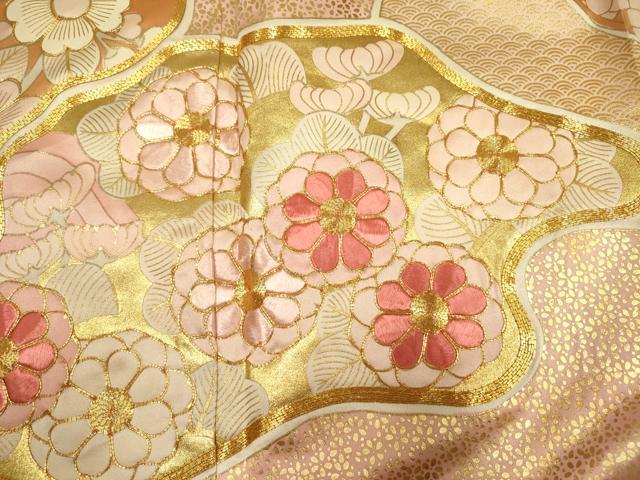平和屋着物■豪華振袖　駒刺繍　草花文　金彩　正絹　逸品　DABJ9379ya