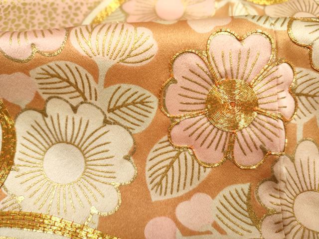 平和屋着物■豪華振袖　駒刺繍　草花文　金彩　正絹　逸品　DABJ9379ya