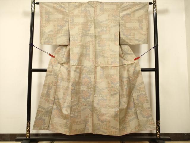 平和屋着物■本場大島紬　7マルキ　抽象花文　正絹　逸品　DABJ9380ya