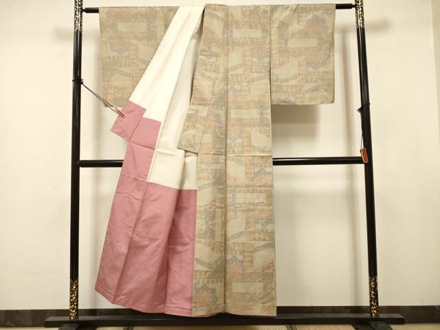 平和屋着物■本場大島紬　7マルキ　抽象花文　正絹　逸品　DABJ9380ya
