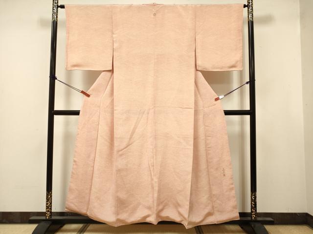 平和屋着物■上質な小紋　作家物　流水文　鬼しぼ縮緬　正絹　逸品　DABJ9381ya